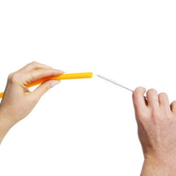 🆕4 Soft Silicone Straws & 1 Cleaning Brush Set - Picture 3 of 6